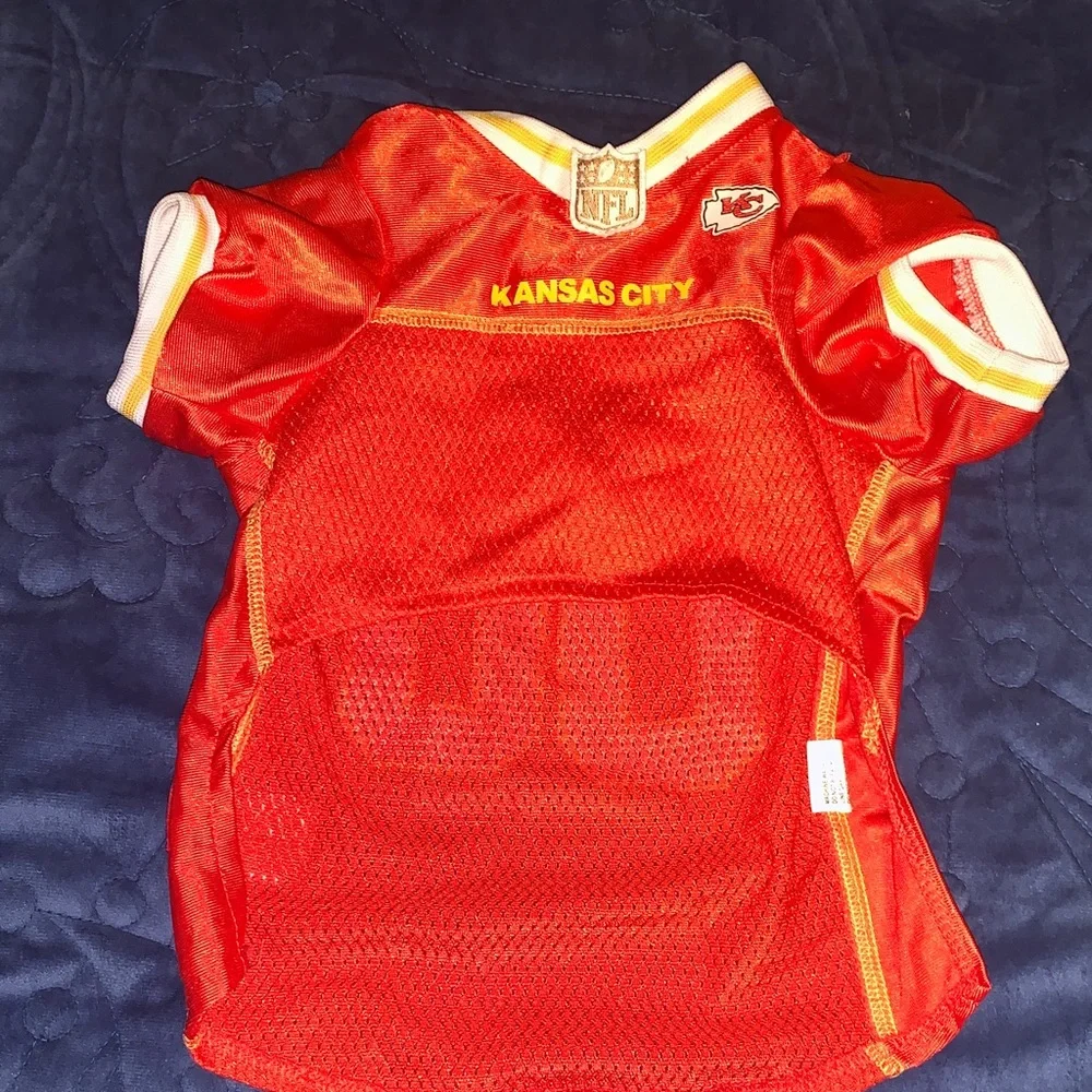 NFL Dog Red and Yellow Chiefs Jersey - Medium - Picture 5 of 7